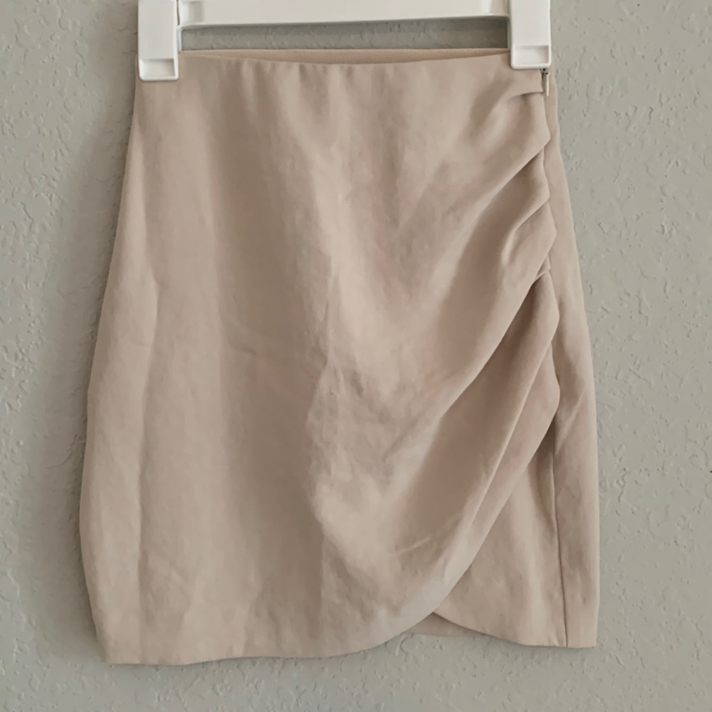 Express High Waisted Satin Draped Mini Skirt